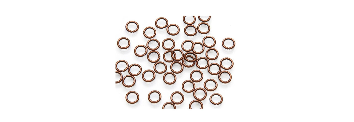 antique copper jump rings, antique copper jewelry findings, copper jump rings, 6mm copper jump rings