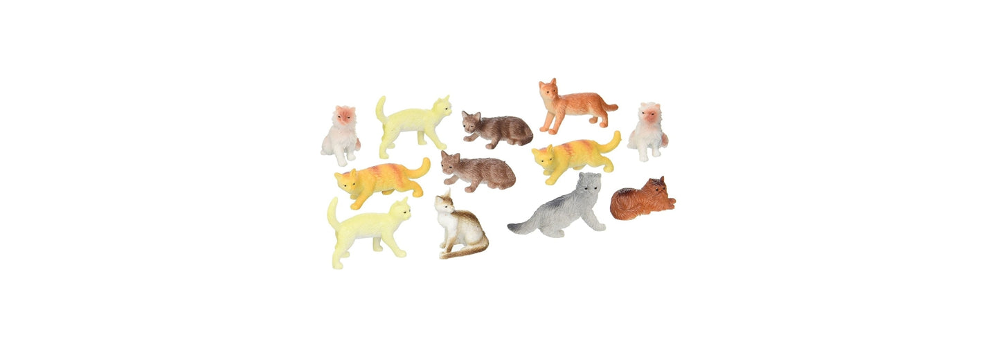 mini cat figure, miniature cat figures, plastic cat figurines, kitty figurines, gift for cat lover, us toy 1576
