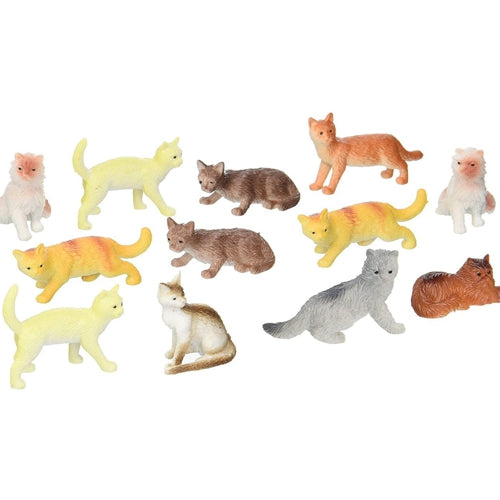 mini cat figure, miniature cat figures, plastic cat figurines, kitty figurines, gift for cat lover, us toy 1576
