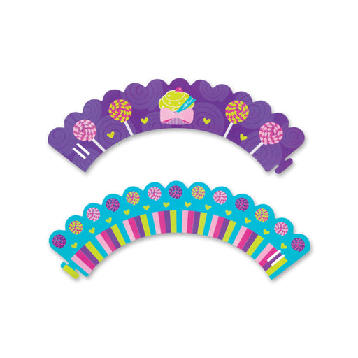 Candy Cupcake Wrappers | Sweet Candy Reversible Cupcake Wraps - 24 Pieces/Pkg. (dp16270)