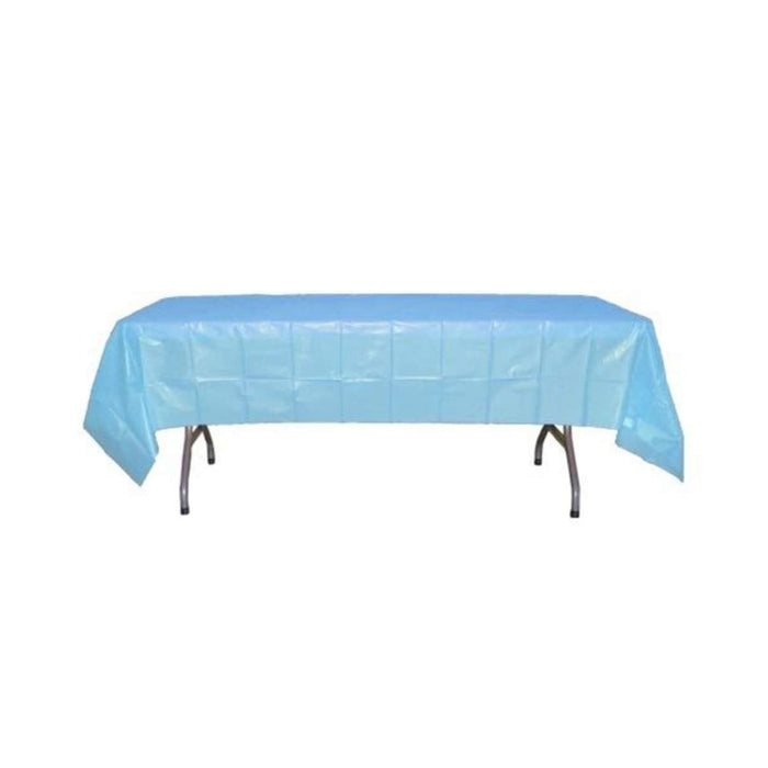 Sky Blue Table Cover - Plastic Disposable - 54in. x 108in. Rectangle - 1 Piece (fdp90028)