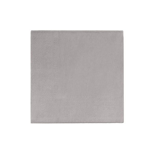 Silver Cocktail Napkins | Silver Drink Napkins | Silver Beverage Napkins - 5in. x 5in. Folded - 2-Ply - 20 Pieces/Pkg. (fdp95021)