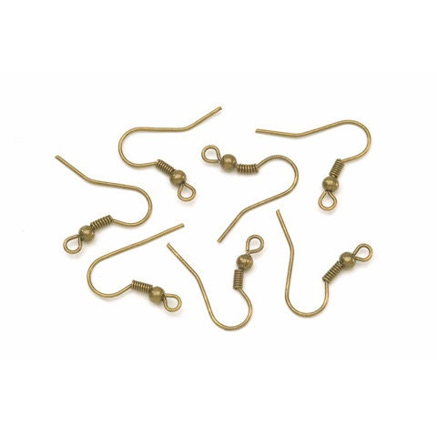 Fish Hook or French Hook Earring Wires - Nickel Free - Gold, 1 inch, 8 pcs/pkg (dar192437)