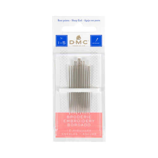Size 1 Sharps | Embroidery Hand Needles - Size 1-5 - 12 Pieces/Pkg. (nm176515)