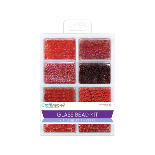 Red Glass Bead Kit | Tiny Red Beads | Beading & Jewelry Glass Bead Kit - Rouge - 1.6oz (nmbd705h)