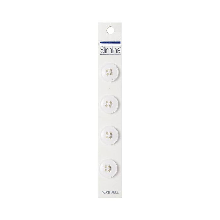 White Closures, 4 Hole White Buttons - Round - 5/8in. - 4 Pieces/Pkg. (nmsl19)
