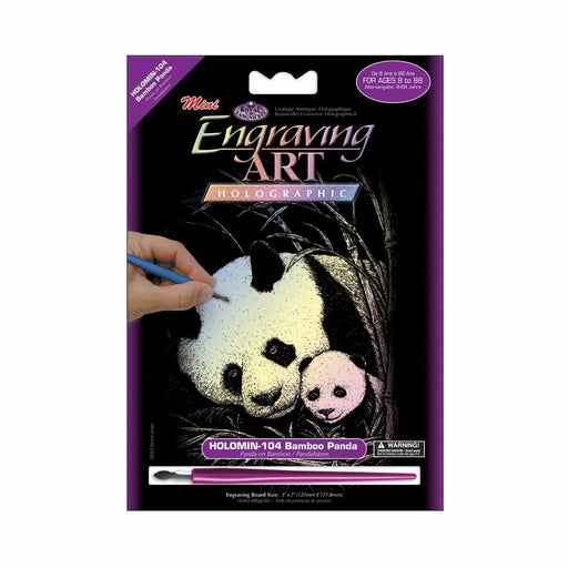 Mini Engraving Art Kit - Holographic - Bamboo Panda - 5in. x 7in. (norholomin1043t)