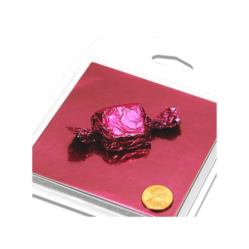 Rose Candy Wrappers | Dark Pink Wrappers | Wildberry Candy Wrappers - Foil - Square - 3in. x 3in. - 125 Pieces/Pkg. (pm849903142)