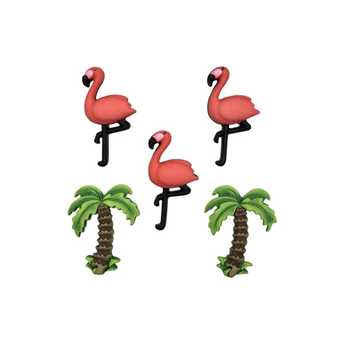 pink flamingo buttons, flamingo buttons, pink flamingo embellishments, flamingo embellishment, pink flamingo craft