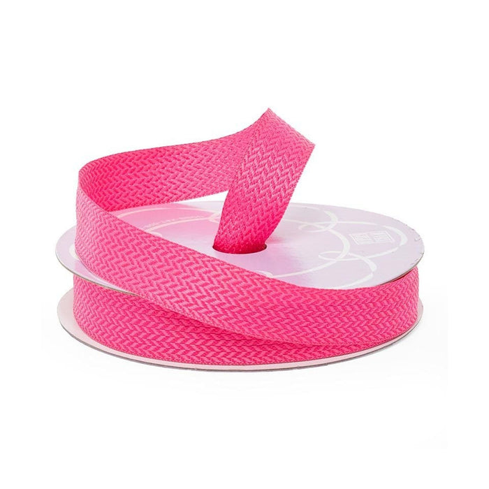 Bright Pink Ribbon | Shocking Pink Bows | Shocking Pink Cella Herringbone Ribbon - 7/8in. x 25 Yds (pm57071036)