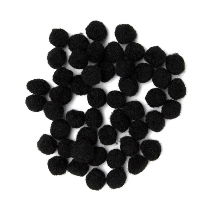 Black Pom Poms | Black Craft Poms | Black Pom-Poms - .75in. - 45 Pieces/Pkg. (nm40000800)