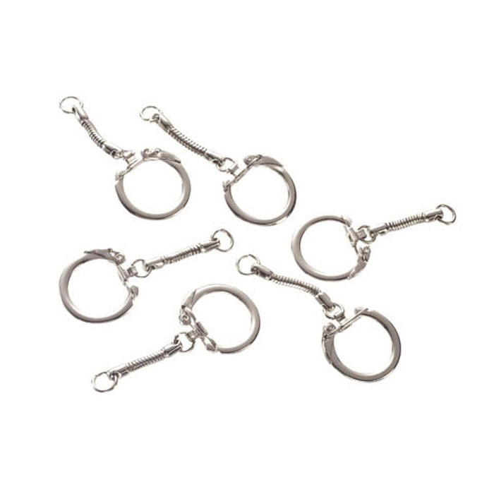 Steel Key Chain - Nickel Plated - 63mm - 15 Pieces (dar188083)
