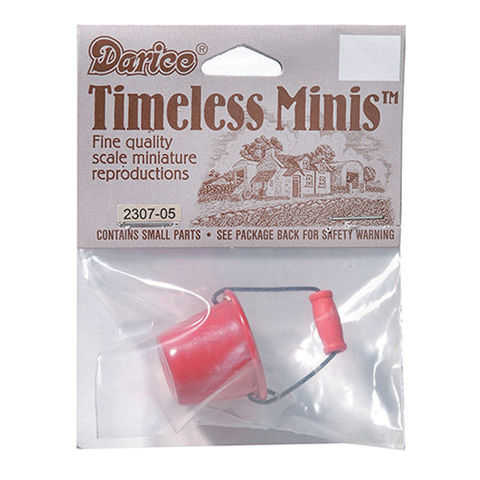 Timeless Minis(tm) - Pail With Handle - Metal - Red - 1 x .75 Inches - 1 Piece (dar230705)