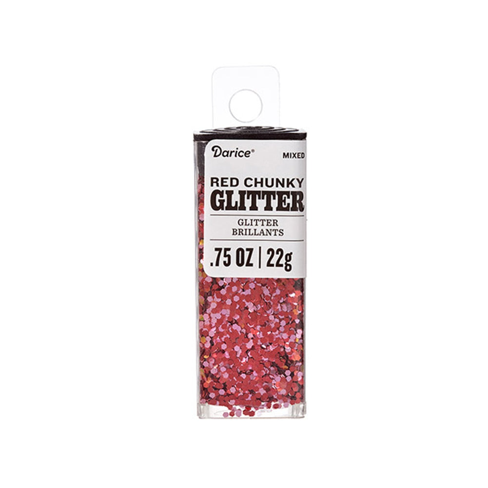 Darice Chunky Glitter - Red (0.75 ounces)