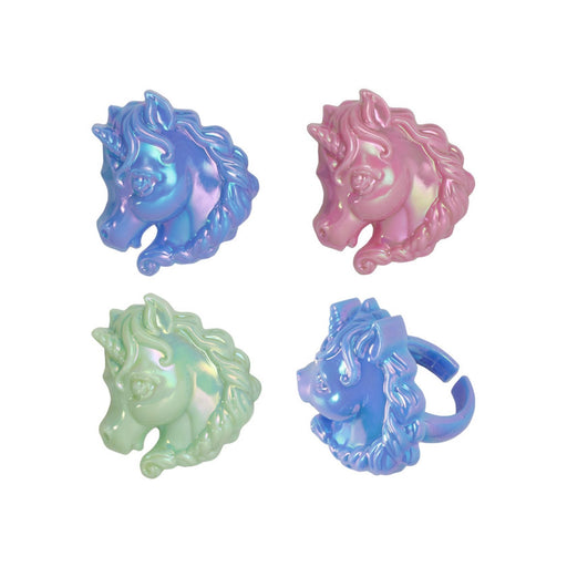 Unicorn Cupcake Toppers | Unicorn Cupcake Rings - Green, Pink, and Blue - 24 Pieces/Pkg. (dp19168)