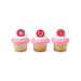 Red Heart Cupcake Tops | Heart Shaped Cupcake Rings - Charming Hearts - 18 Pieces/Pkg. (6 of each of 3 designs) (dp23651)