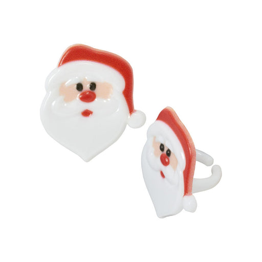 Santa Cupcake Toppers | Santa Cupcakes | Santa Face Cupcake Rings - 24 Pieces/Pkg. (dp38823)