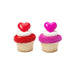Heart Cupcake Toppers | Heart Cupcake Rings - Scroll Heart in Pink and Red - 24 Pieces/Pkg. (12 of each color) (dp6283)