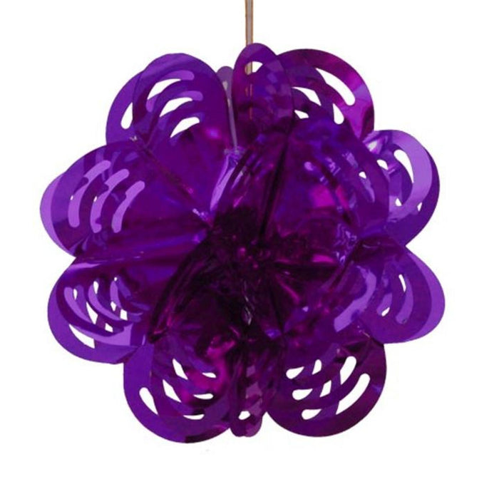 12 Inch Purple Foil Flower Decoration - 1 Piece (fdp11219)