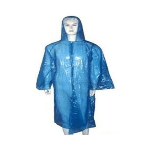 Disposable Raincoat | Emergency Rain Coat - Blue - Adult Size - One Size Fits All - 1 Piece (fdp83004blue)