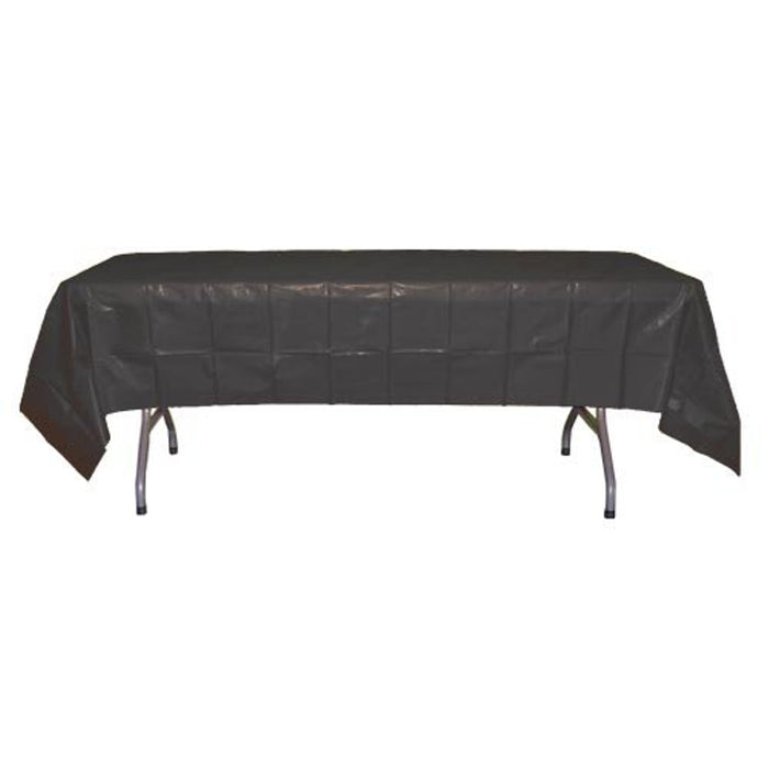 Disposable Plastic Black Table Cover - Rectangular - 54in. x 108in. (fdp90002)