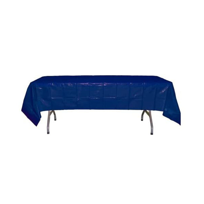 Navy Blue Table Cover - Plastic Disposable - 54in. x 108in. Rectangle - 1 Piece (fdp90007)