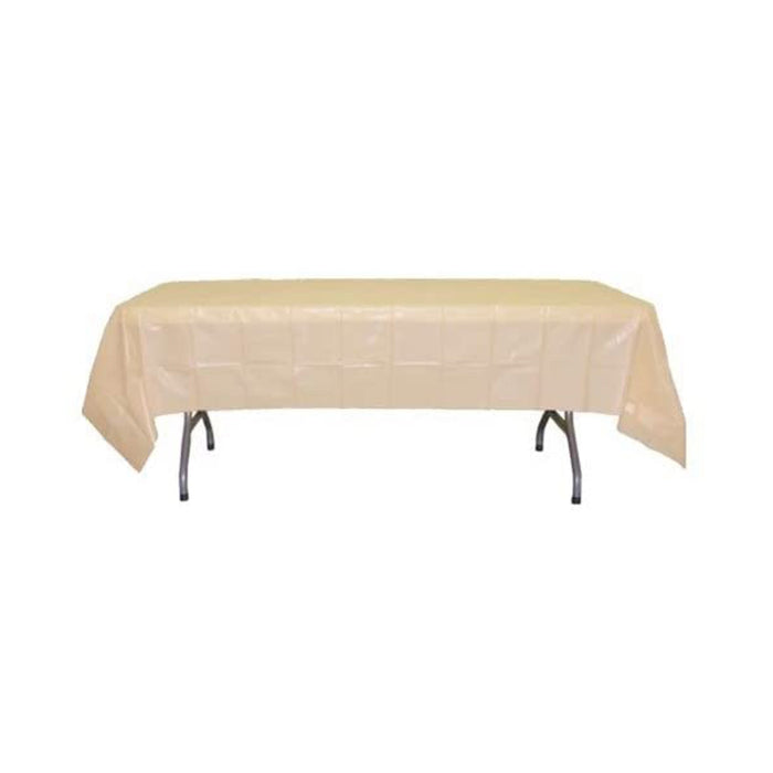 Ivory Table Cover - Plastic Disposable - 54in. x 108in. Rectangle - 1 Piece (fdp90011)