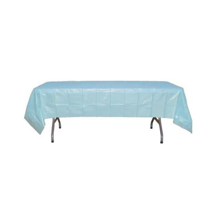 Light Blue Table Cover - Plastic Disposable - 54in. x 108in. Rectangle - 1 Piece (fdp90013)