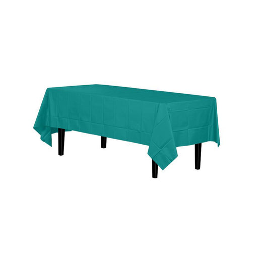 Teal Table Cover - Plastic Disposable - 54in. x 108in. Rectangle - 1 Piece (fdp90022)