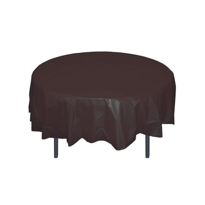 Black Table Cover - Round - Plastic Disposable - 84in. - 1 Piece (fdp91002)