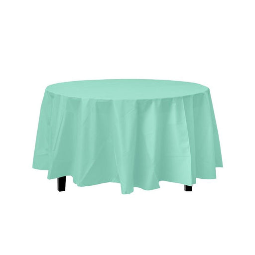 Mint Decorations | Round Mint Table Cloth | Round Plastic Table Cover - Mint - 84in. - 1 Piece (fdp91015)