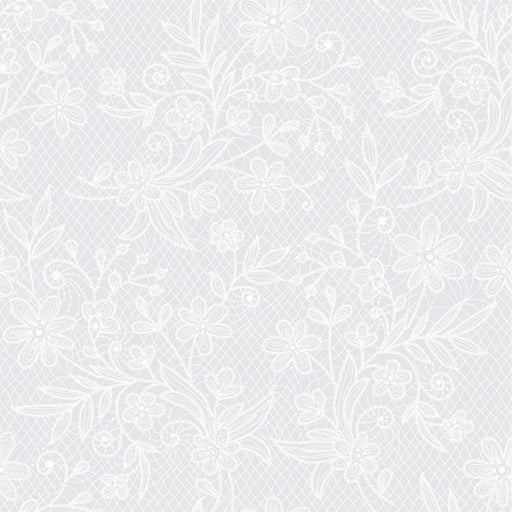 White Floral Table Cover - Plastic - Rectangle - 54in. x 108in. - 1 Piece (fdp93113)