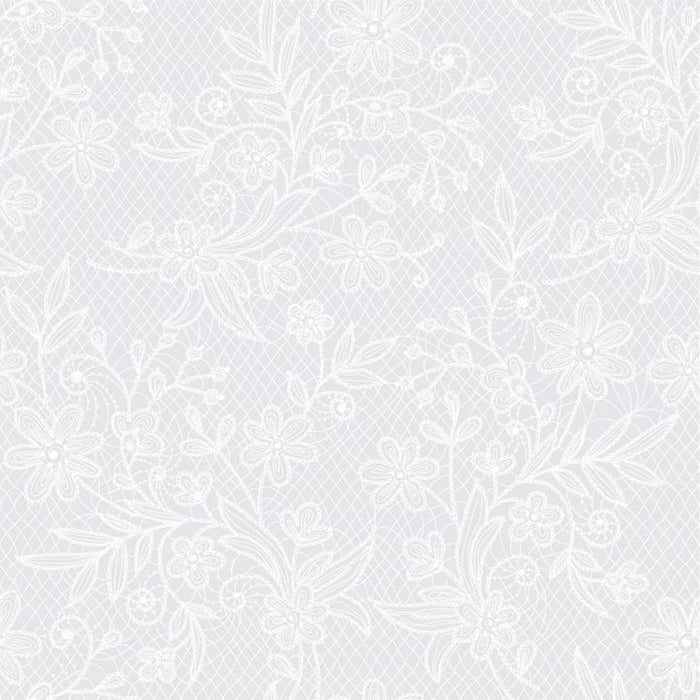 White Floral Table Cover - Plastic - Rectangle - 54in. x 108in. - 1 Piece (fdp93113)