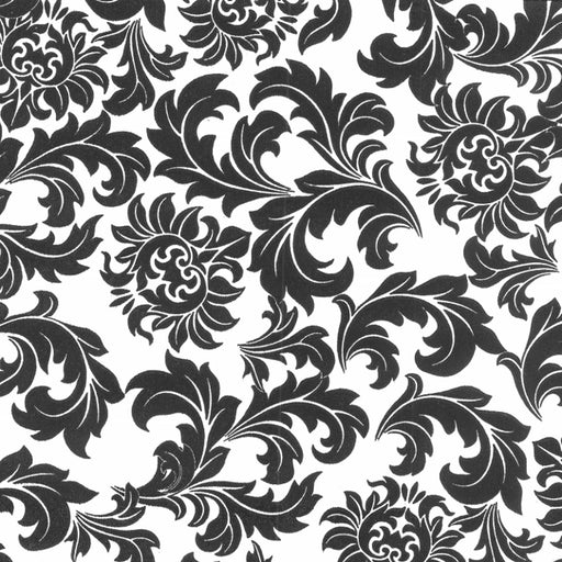 Ornate Black Napkins | Fancy Black Napkins | Classic Black Printed Paper Napkins - 6.5inx6.5in. Folded - 20 Ct. (fdp95228)