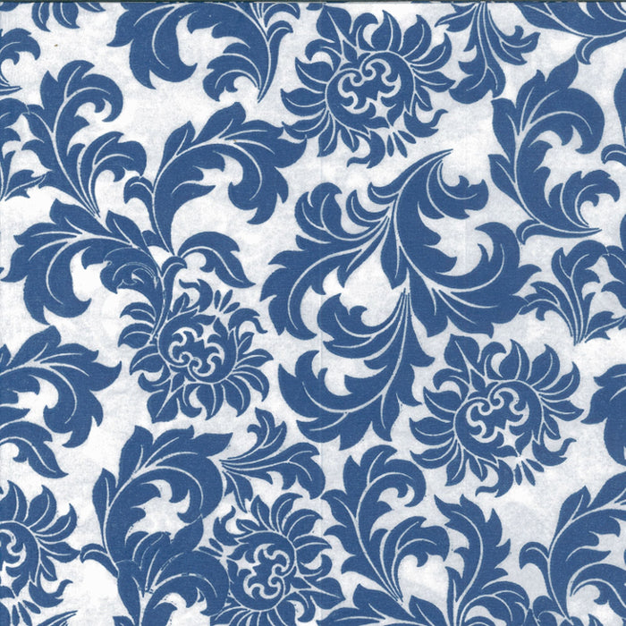 Fancy Navy Blue Napkins | Ornate Blue Napkins | Classic Navy Printed Paper Napkins - 20 Ct. (fdp95229)