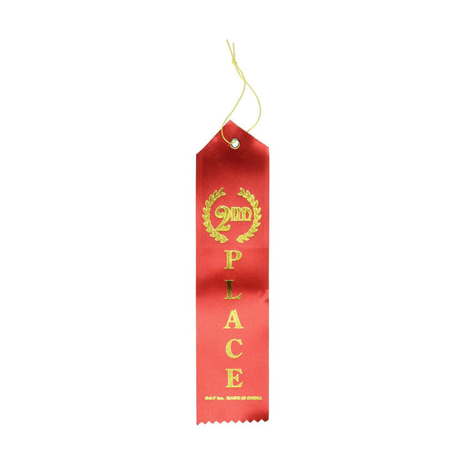 2nd Place Ribbons | Contest Ribbons | Second Place Ribbons - Red and Gold - 8.5in. x 4in. - 12 Pieces/Pkg. (fdpust1899)