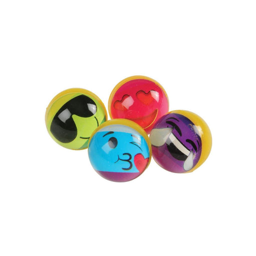 Emoji Party Favors | Emoji Theme Party | Rainbow Emoji Bounce Balls - 32mm - Assorted - 12 Pieces/Pkg. (fdpustgs842)