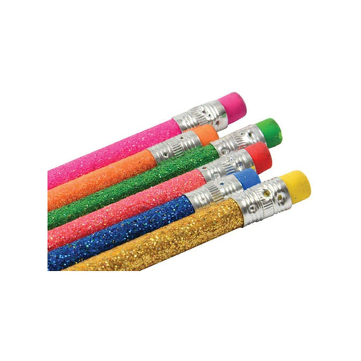 Fun School Supplies | Glitter Pencils - Assorted Colors - 12 Pieces/Pkg. (fdpustka261)