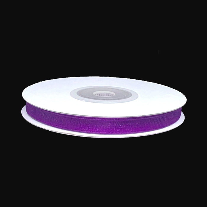 Plum Ribbon | Dark Purple Ribbon | 1/4 Inch Organza Ribbon - Plum - 25 Yard Spool (gi14organzaribbonplum)