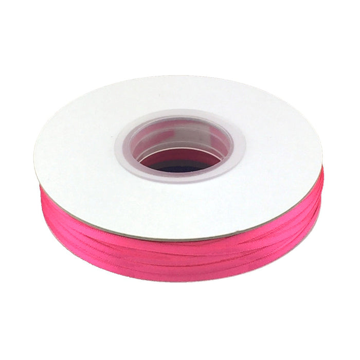 Shocking Pink Satin Ribbon - 1/8 Inch Width - Double Faced - 100 yard Spool