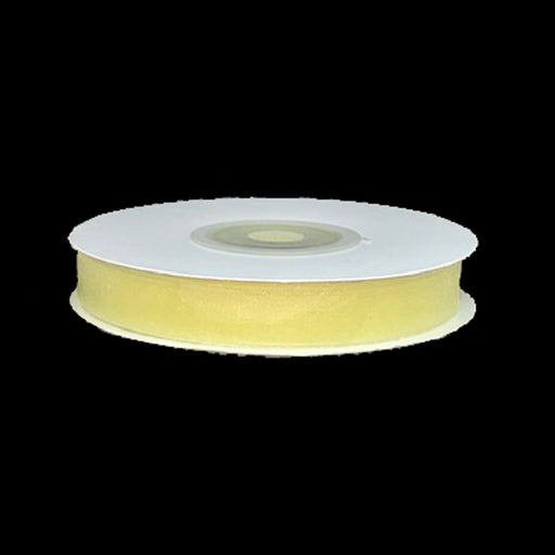 Yellow Organza Ribbon | Sheer Yellow Ribbon | Baby Maize Organza Ribbon - 3/8in. - 25 Yards (gi38organzaribbonbabymaize)