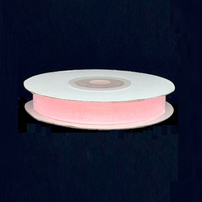 Sheer Light Pink Ribbon | Light Pink Organza Ribbon - 3/8in. - 25 Yards (gi38organzaribbonlightpink)