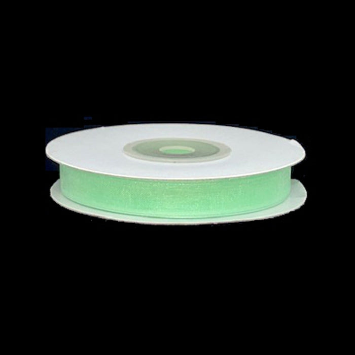 Pastel Green Ribbon | Sheer Light Green Ribbon | Mint Green Organza Ribbon - 3/8in. - 25 Yards (gi38organzaribbonmint)