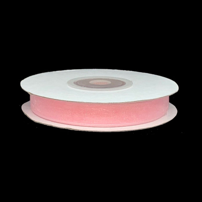 Sheer Pink Ribbon | Pink Favor Ribbon | Pink Organza Ribbon - 3/8in. - 25 Yards (gi38organzaribbonpink)