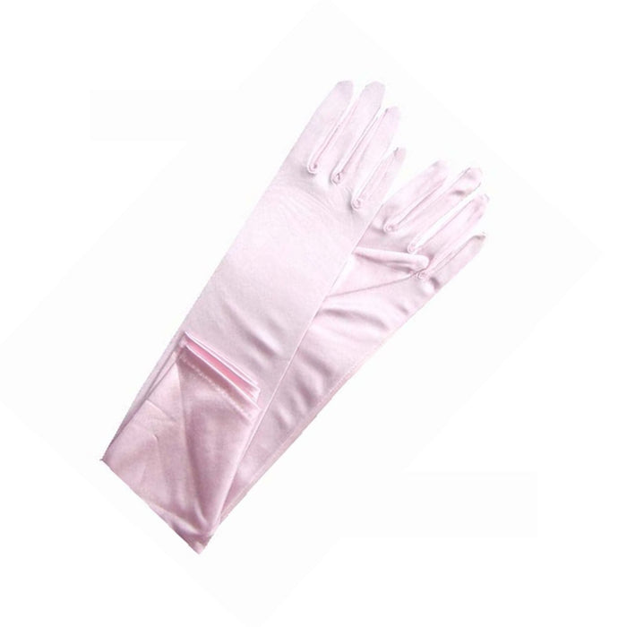 Pink Formal Gloves | Pink Satin Gloves | Pink Adult Satin Wedding Gloves - 18in. Long - 12BL - 1 Pair (giglovesadult18inpink)