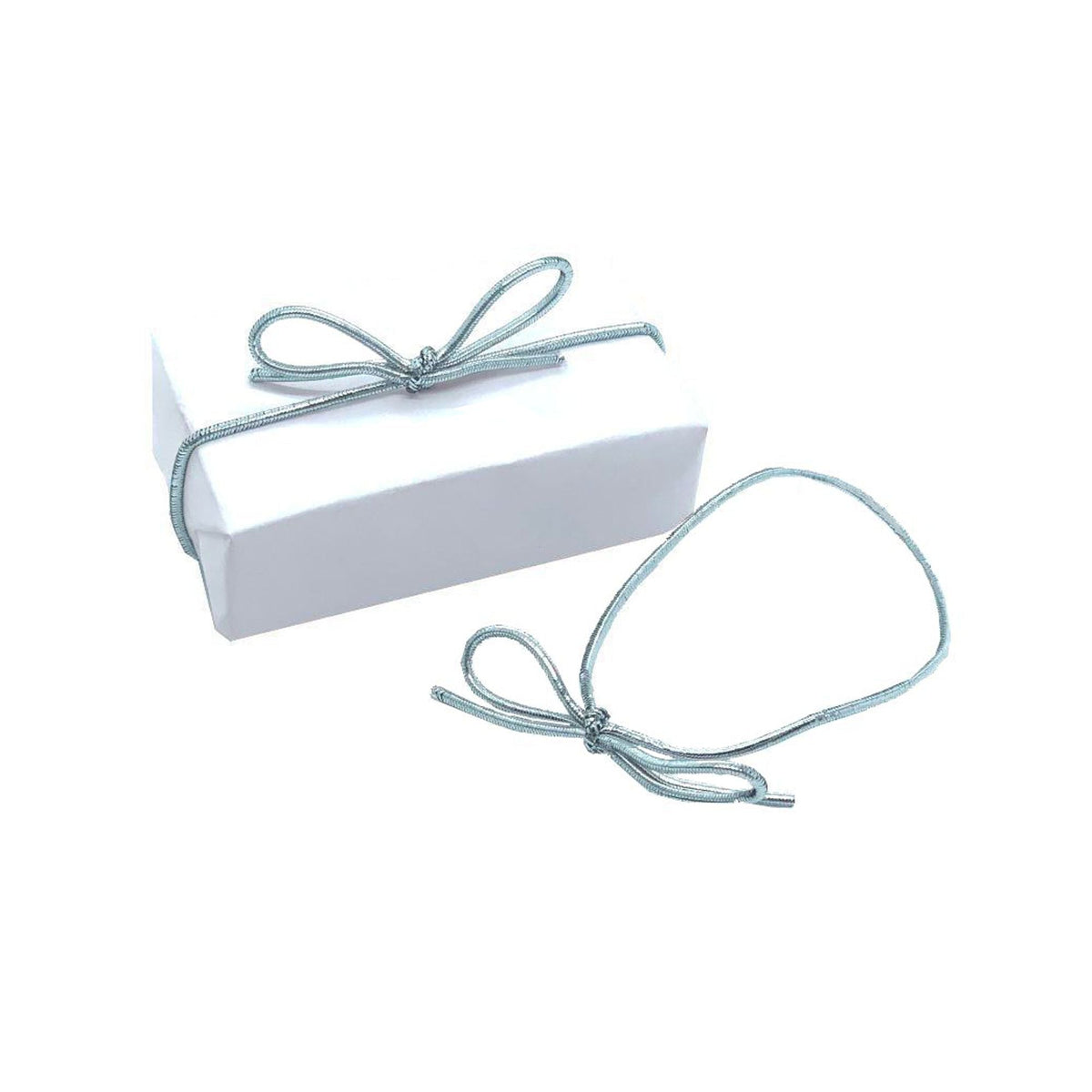 12 inch White Satin Stretch Wide Loops with Pre-Tied Bows, 50 Pack