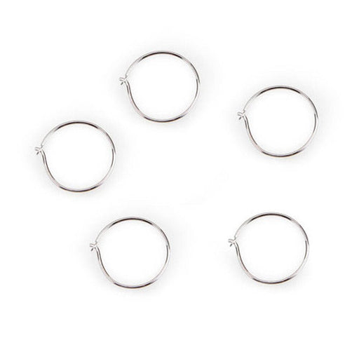 Hoop Earrings - Wire - Sterling Silver Plated - 16mm - 6 Pieces (darspl1035)