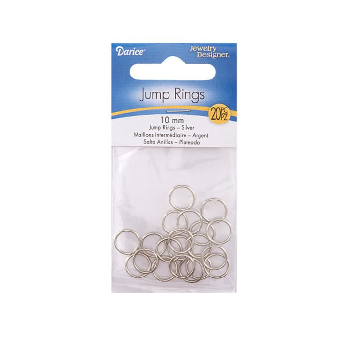 Jump Rings - Nickel Plated Brass - 10mm - 20 pieces (dar192082)