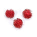 Tinsel Pom Poms - Red - 1 Inch - 6/Pkg (dar115430)
