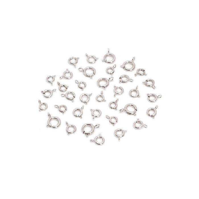 Nickel Plated Spring Ring Assortment - 6 - 7 - 9 mm - 35 Pieces (dar193755)